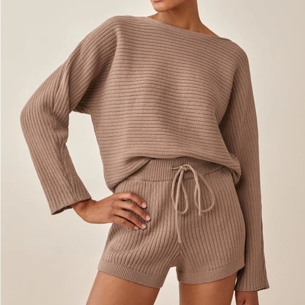 Reformation Tan Ribbed Sweater - Picture 3 of 8